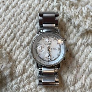 DKNY women’s stainless and mother of pearl wrist  watch